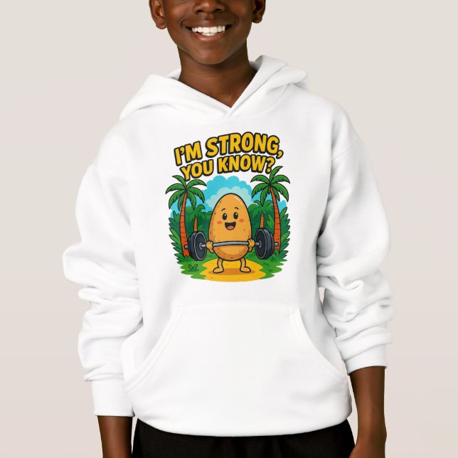 Strong Potato Gym Tecknad T-Shirt - Funny (Framsida)