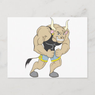 Strong Shirt Cute Muscular Strong Ox Shirt Vykort