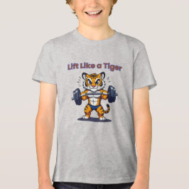 **Strong Tiger – Cute Tiger Lifting Weights Illust T Shirt
