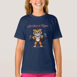 **Strong Tiger – Cute Tiger Lifting Weights Illust T Shirt