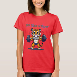 **Strong Tiger – Cute Tiger Lifting Weights Illust T Shirt