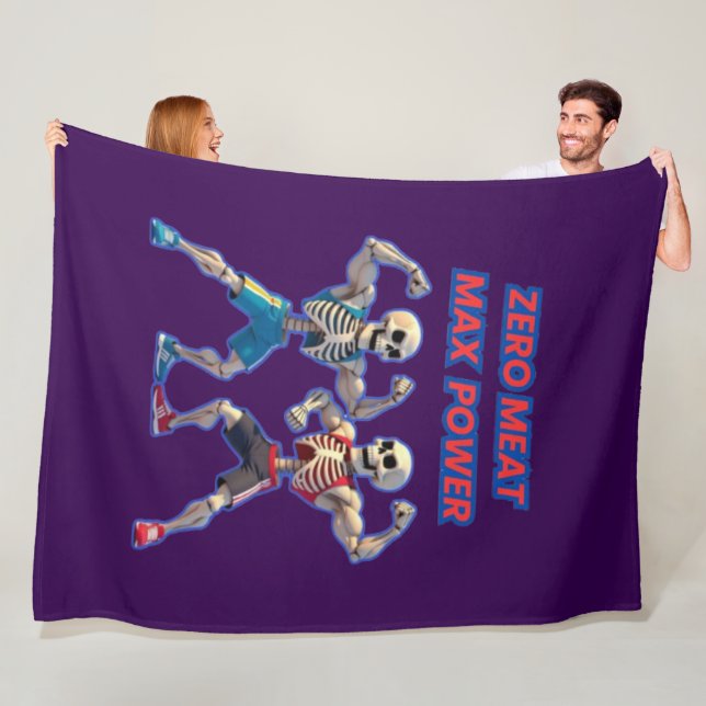 Strong to the Bone – Funny Skeleton Muscle Design Fleecefilt (På plats)