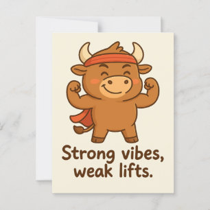 Strong Vibes, Weak Hiss - Funny Bullio Gym Postca Vykort