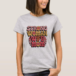 Strong Woman Maka Mamma Retro Blommigt Typografi T Shirt