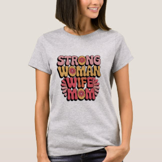 Strong Woman Maka Mamma Retro Blommigt Typografi T Shirt