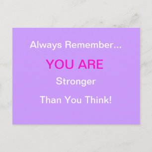 "STRONGER" Breast Cancer-vykort Vykort