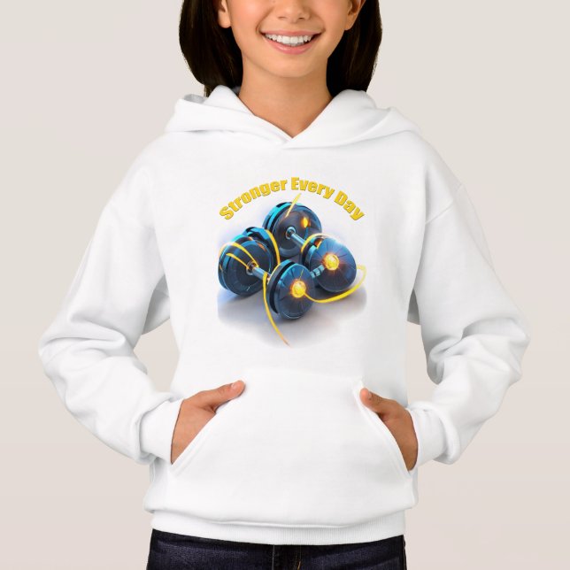 Stronger Every Day – Motivatie voor Fitness  T Shirt (Framsida)