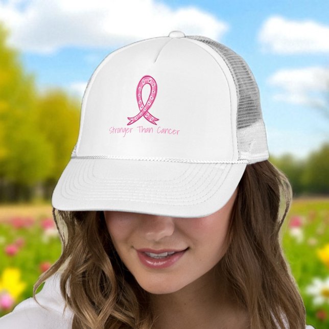 Stronger Than Cancer Pink Ribbon Support Gift Keps (Skapare uppladdad)