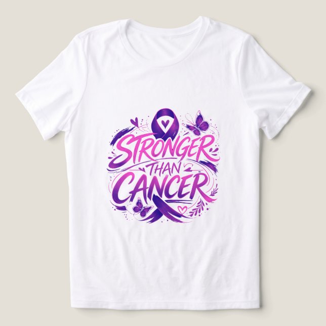 Stronger Than Cancer T-Shirt (Design Framsida)