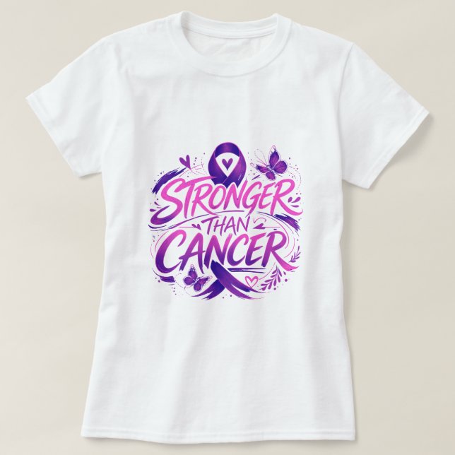 Stronger Than Cancer T-Shirt (Design framsida)