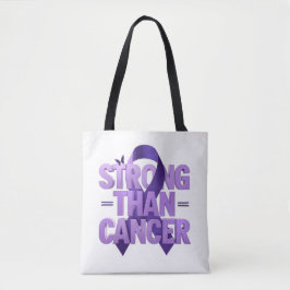 Stronger Than Cancer Tote Bag | Cancer Awareness P Tygkasse