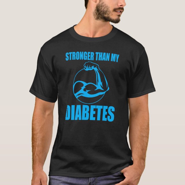 Stronger Than My Diabetes – Motivational Design. T Shirt (Framsida)