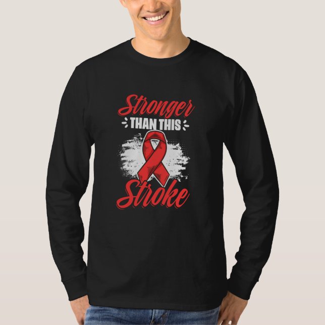 Stronger Than Stroke Survivor Red Ribbon Stroke Aw T Shirt (Framsida)