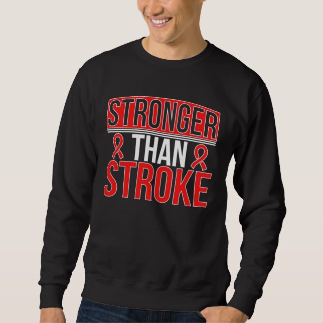 Stronger Than Stroke Survivor Stroke Awareness Lång Ärmad Tröja (Framsida)
