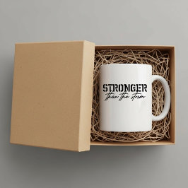 Stronger than the storm, faith inspired  kaffemugg