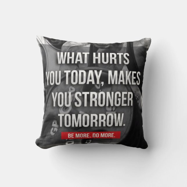 STRONGER TOMORROW - "Body byggnad" Motivering Kudde (Framsida)