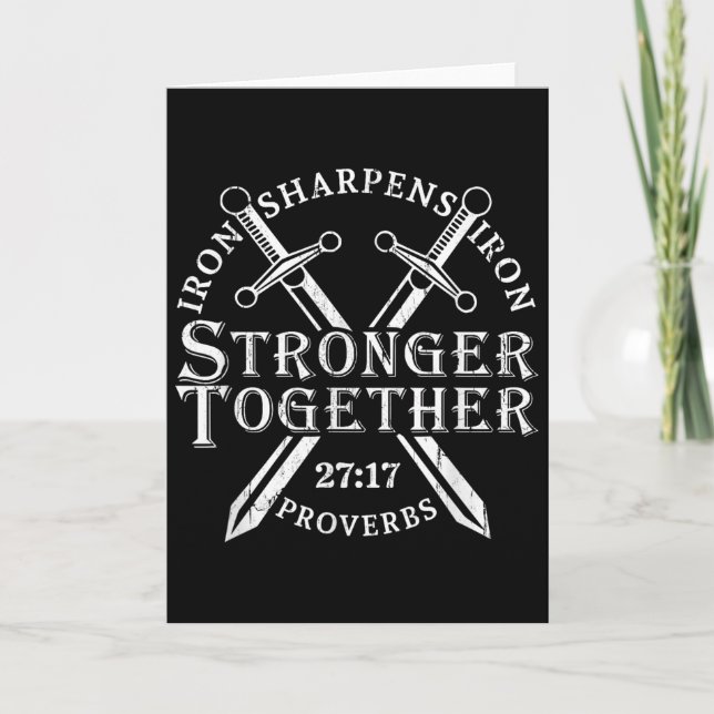 Strongers Together Iron Sharpens Iron Proverbs 27_ Kort (Framsida)