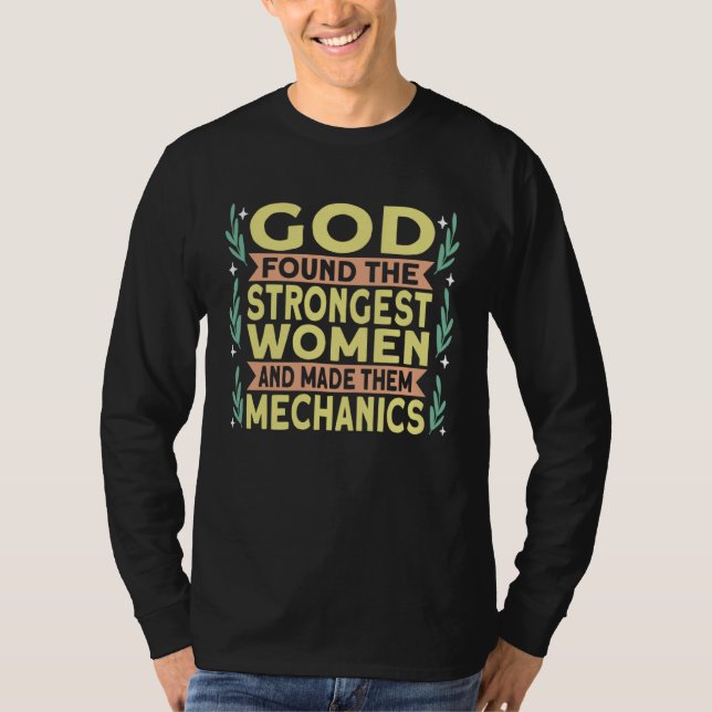 Strongest Mechanic Mechanics Car Mechanic T Shirt (Framsida)