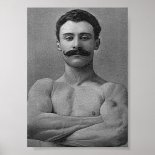 Strongman för vintagemuskelkroppsbyggare poster