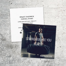 Strongman Gym Sports Fitness Personal Trainer Fyrkantigt Visitkort