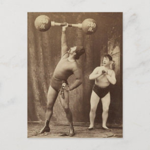 Strongman och Friend Vykort