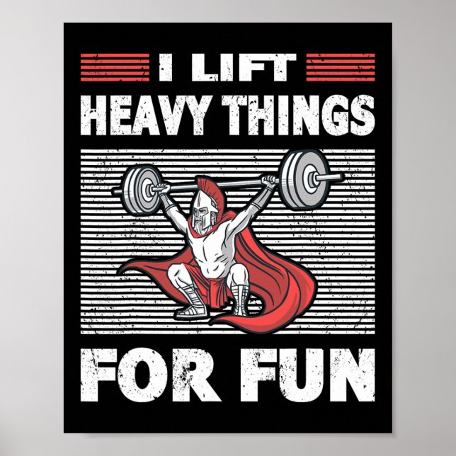 Strongman Outfit Heavy Sak for Roligt Bodybuilding Poster (Framsidan)