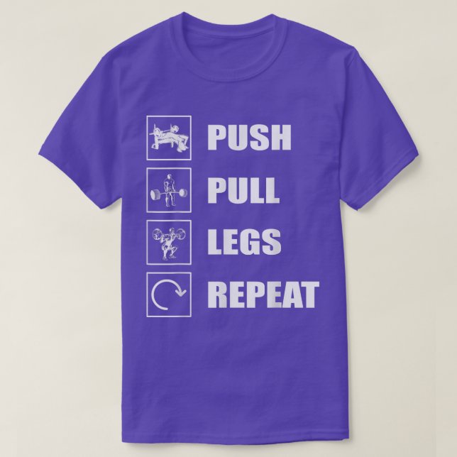 Strongman push-pull ben repetera tillträde för bod t shirt (Design framsida)