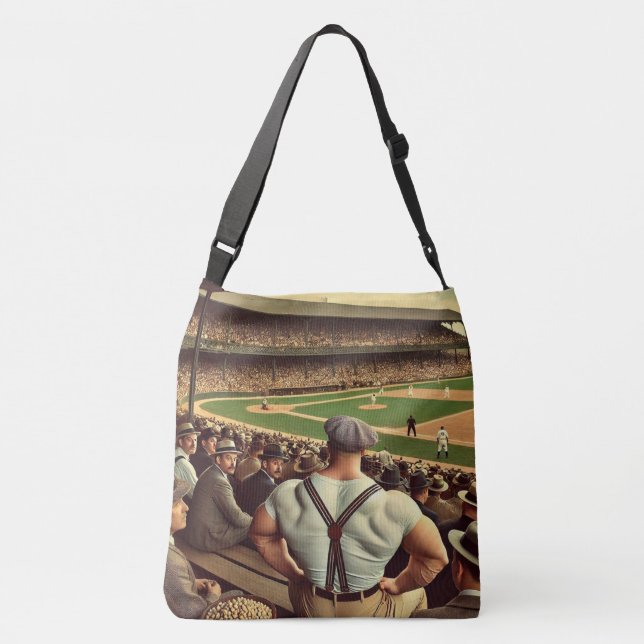 Strongman Watching Baseball Shoulder Tote Axelväska (Baksida)