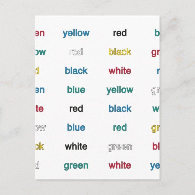 Stroop Test English Vykort (Framsida)