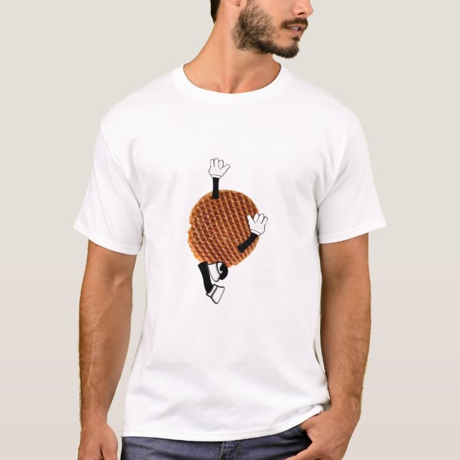 Stroopwafel hoppar för glädje. t shirt (Framsida)