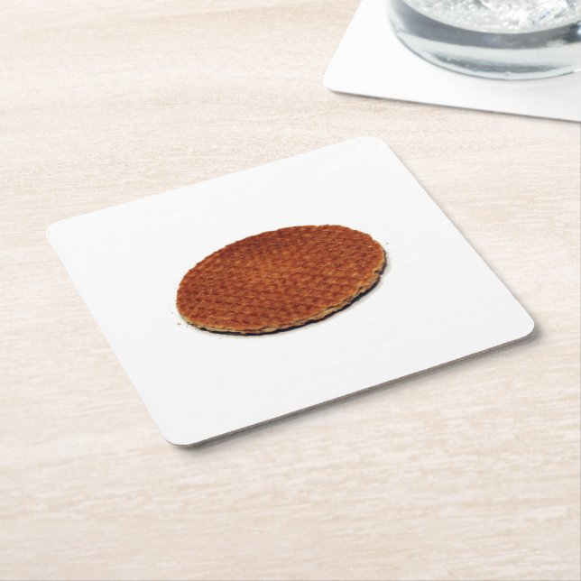 Stroopwafel Underlägg Papper Kvadrat (Vinklad)