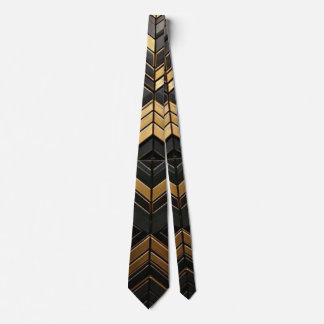 Stropdas zwart goud slips