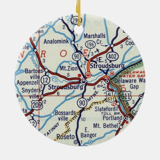Stroudsburg PA Julgransprydnad Keramik (Baksidan)
