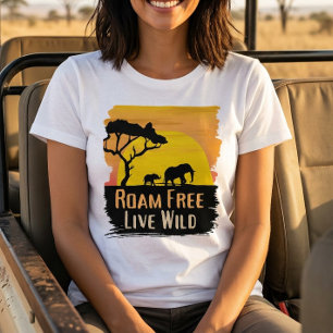 Ströva Fritt Lev Vilt Djur Safari T-Shirt