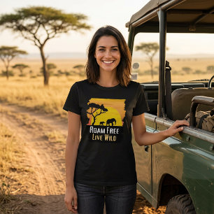 Ströva Fritt Leva Vilt Djur Safari T-Shirt