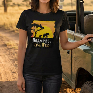 Ströva Fritt Leva Vilt Djur Safari T-Shirt