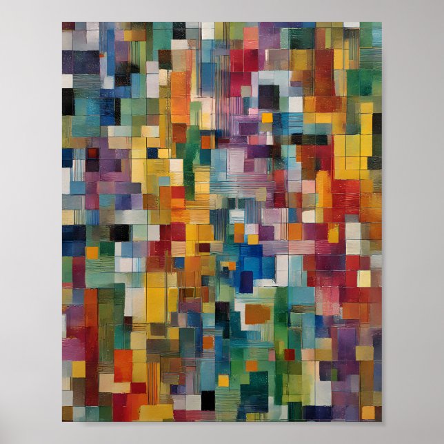 Structural Chaos Art: Technical Grid Break Tile Poster (Framsidan)