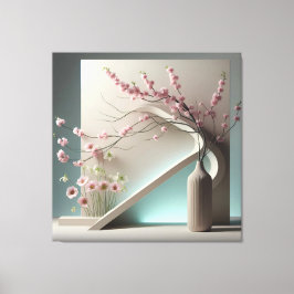 Structured Bloom in Green Canvastryck