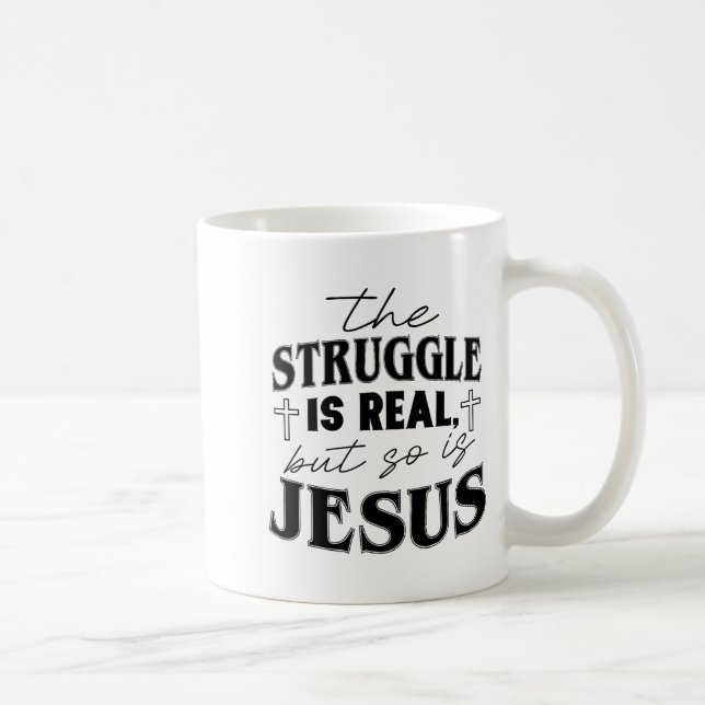 Struggle And Jesus For Christian God Lover Funny  Kaffemugg (Höger)