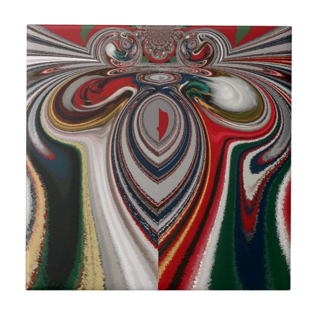 Struktur Abstrakt -utskrift för  Retro-Vintage Kakelplatta (Framsidan)