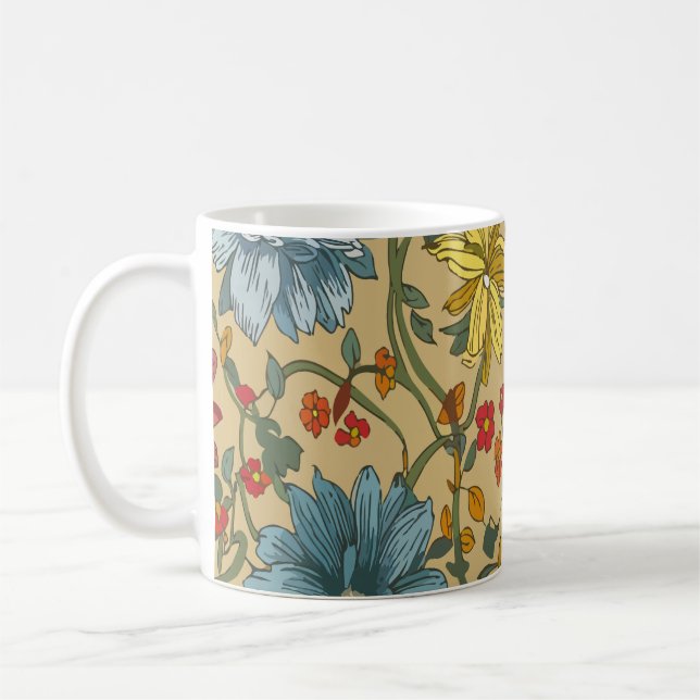Struktur av blommor kaffemugg (Vänster)