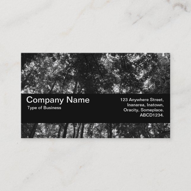 Struktur Band V2 - Woodland Canopy 01 BW Visitkort (Framsida)
