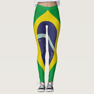Struktur Brasilien Flagga Legging