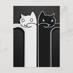 Struktur Cats Black White Vykort
