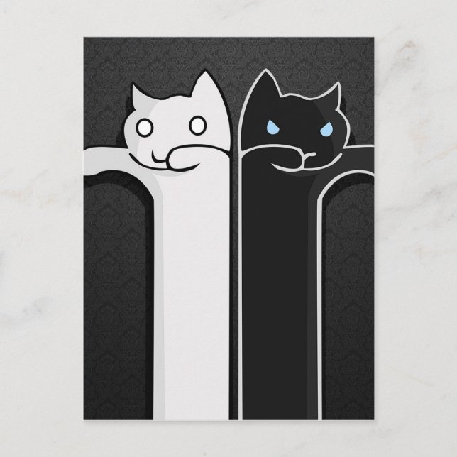 Struktur Cats Black White Vykort (Framsida)