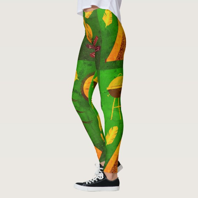 Struktur Effect Grönt Camping Leggings (Vänster)