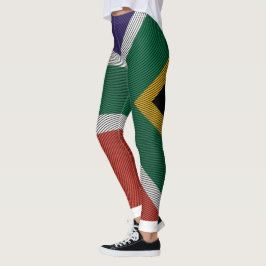 Struktur: Engrave South Afrika Flagga Leggings