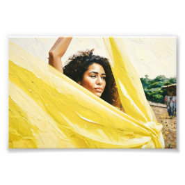 Struktur för Gult för uttryckligt kvinnligt hållan Fototryck