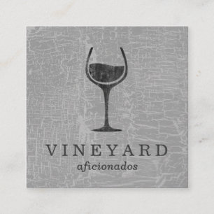 Struktur Grått med Vin glas Fyrkantigt Visitkort