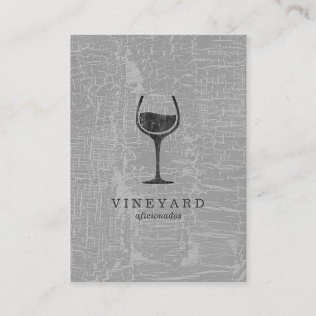 Struktur Grått med Vin glas Visitkort (Framsida)
